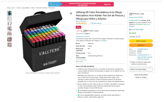Rotuladores Vallteng 80 Color Arte Marker por 23,99€