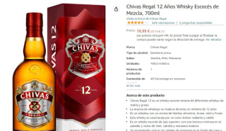 Whisky Escocés Chivas Regal 12 Años de 700ml por 18,99€