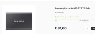 Samsung Portable SSD T7 2TB Grijs voor €81,60 bij Caps