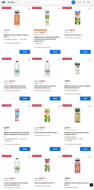 2×1 Acumulación Club en Bebidas vegetales y Leches.