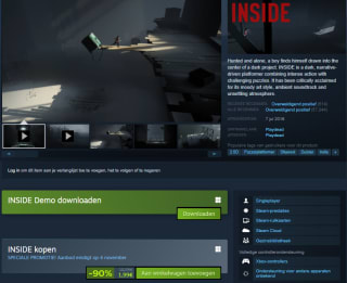 Inside (PC game) voor €1,99 bij Steam