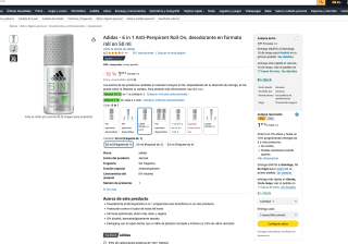 Adidas 6 in 1 Anti-Perspirant Roll On desodorante en formato roll on 50 ml Segunda unidad 70% Descuento por 2,53€