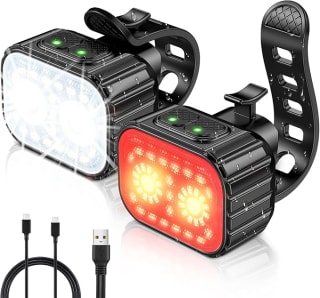 CIRYCASE Luz Bicicleta Potente LED, Luces Bicicleta Delantera y Trasera USB Recargable por 16,14€