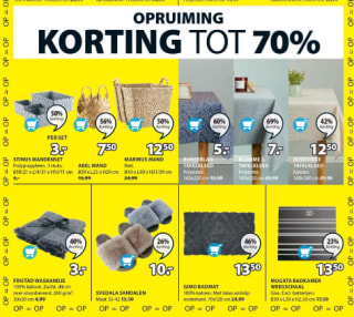Ontvang nu tot 70% korting in de sale van JYSK