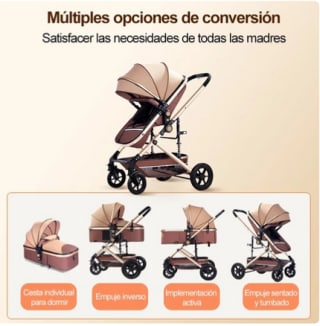 Coche de bebé plegable con ruedas por 103€