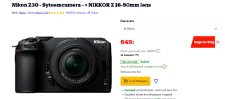 Nikon Z30 - Syteemcamera - + NIKKOR Z 16-50mm lens voor €649 bij Bol