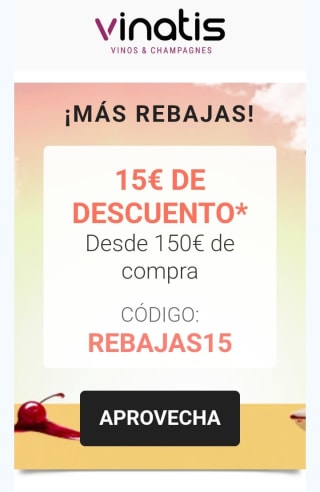 -15€ de Descuento Rebajas en Vinatis.
