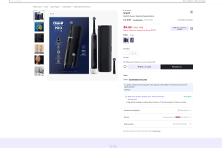 Cepillo de dientes eléctrico Oral-B Pro Series 3 por solo 36€ (Nuevos usuarios por 27€)