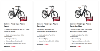 € 200,- cashback op geselecteerde Batavus Finez e-bikes