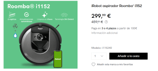 iRobot aspirador Roomba® i1152 por 299.99€