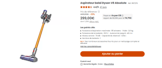DYSON V8 ABSOLUTE à 299€