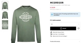 McGregor Long Sleeve Heren Shirt voor €15,99 bij Otrium