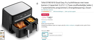 Tefal Dual Easy Fry & Grill Heteluchtfriteuse voor €115,99 na cashback bij Amazon