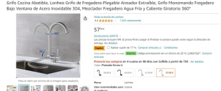 Grifo de cocina abatible de acero inoxidable por 34.79€
