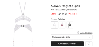 Harnais porte-jarretelles AUBADE à 70€