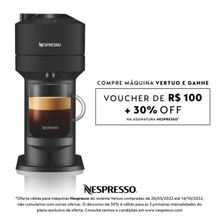 Cafeteira da marca Nespresso, modelo Vertuo Next na cor Preto Fosco - R$ 564,61