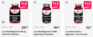1+2 gratis op Lucovitaal magnesium bij Etos