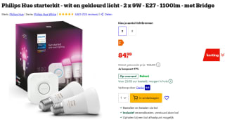 Philips Hue White & Color Ambiance Starterkit E27 voor €86,70 bij Bol