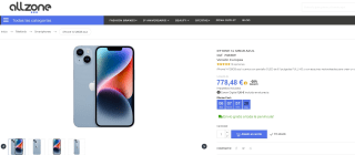 iPhone 14 128GB azul por solo 778,48€