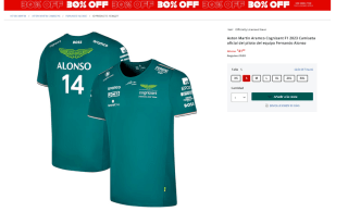 Camiseta Oficial Fernando Alonso Aston Martin por solo 41€