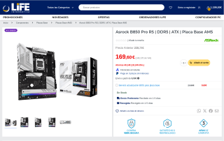 Placa base Asrock B850 Pro RS DDR5 ATX Socket AM5 por 169,60€