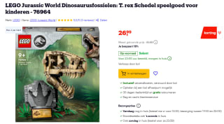 LEGO Jurassic World - Dinosaurusfossielen: T. rex schedel voor €26,99 bij Bol