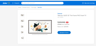 Smart TV Samsung Qled 32" The Frame Fhd por $209.990