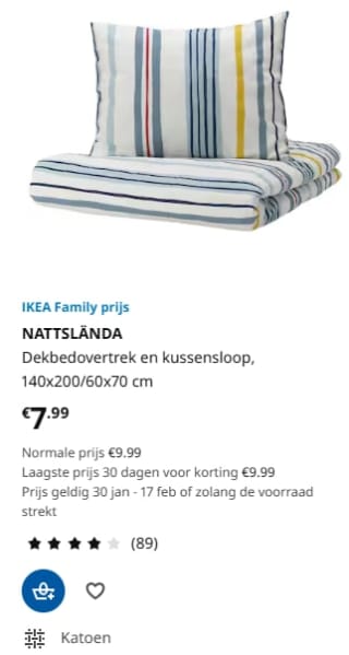 20% IKEA Family korting op dekbedovertrekken