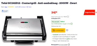 Tefal GC241D12 contactgrill voor €34,99 bij Bol
