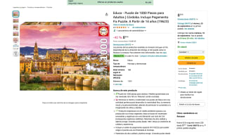 Educa Puzzle de 1000 Piezas Córdoba mezquita catedral y puente romano con Pegamento Fix por solo 8,39€