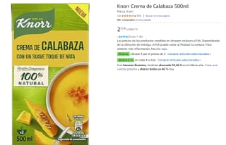6 Botes de Knorr Crema de Calabaza 500ml por 7.64€