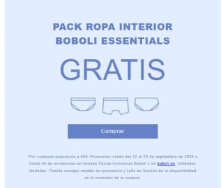 Pack ropa interior boboli gratis por comras +60€