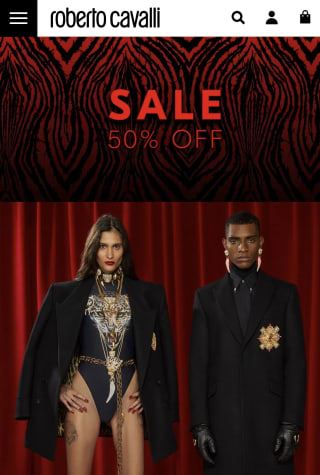 20% extra korting op de sale van Roberto Cavalli