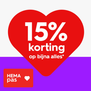15% korting op alles bij de Hema