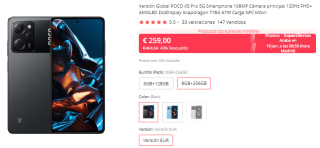 Móvil POCO X5 Pro de 6GB/128GB por 218€ y 8GB/256GB por 259€