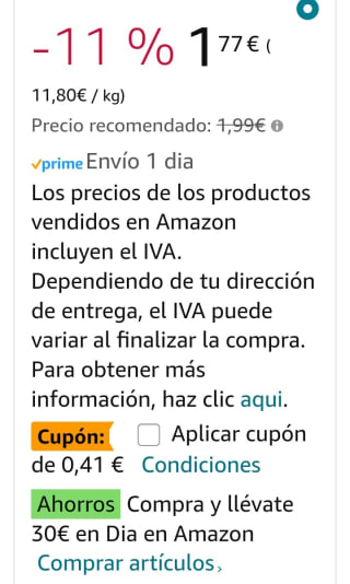 Ruffles Patatas Fritas onduladas sabor jamón por 1,36€.