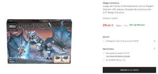 Juego de Tronos Enfrentamiento con el dragón Viserion 492 piezas por 29.98€