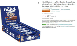 3 Cajas de Nākd. Blueberry Muffin | Barritas Raw de Fruta y Frutos Secos | 100% Ingredientes Naturales | Sin Azúcar Añadido | 18 x 35g | 630g por 24.11€