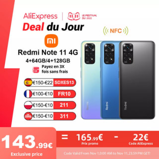 Xiaomi Teléfono Inteligente de Carga Rápida Redmi Note 11 4gb 64GB a solo 143,99€