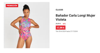 Bañador Carla Longi Mujer Olaian por 17.99€
