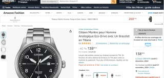 Montre Citizen Analogique Eco-Drive avec Un Bracelet en Titane à 138€