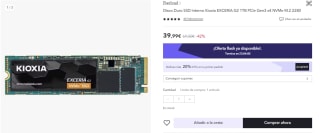 Disco Duro SSD Interno Kioxia EXCERIA G2 1TB ,por 31.99€