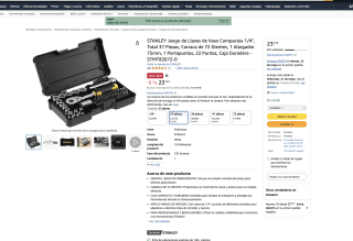 Juego de Llaves de Vaso Stanley Compactas 1/4'' por solo 23,10€