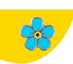 Ontvang nu gratis het bijzondere Vergeet-mij-niet-speldje van Alzheimer Nederland.