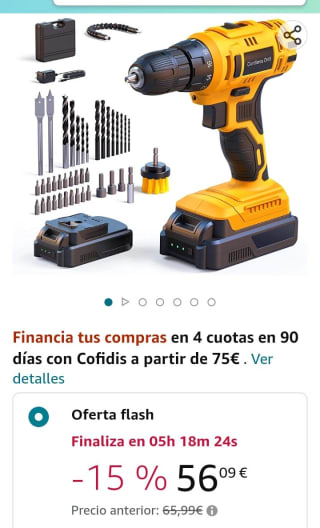 Taladro Atornillador Bateria 20V Geevorks por 56,09€.
