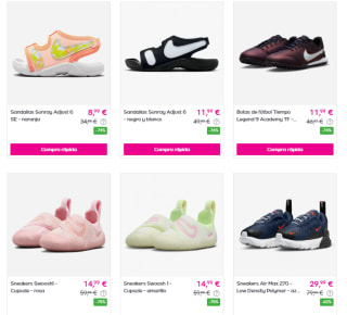 Ofertas hasta 80% descuento Nike calzado y ropa precios de locura calzado desde 8,99€