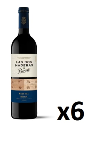 6 Botellas de Las Dos Maderas de Beronia Reserva 2018 por 36.5€