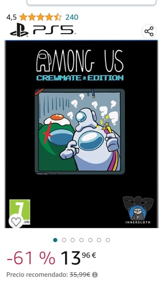 Among Us Crewmate Edition Playstation 5 por 13,96€.