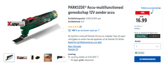 PARKSIDE® Accu-multifunctioneel gereedschap 12V zonder accu voor €16,99 in de Lidl webshop