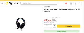 Auriculares Con Micrófono Logitech G335 Gaming por 47,82€